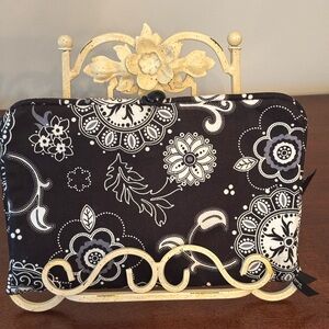 Thirty-One Black and White Jewelry Travel Bag with Two Tie Pouches